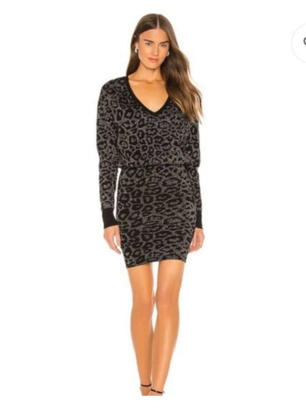 ❌❌SOLD ❌❌

All Saints Black and Gray Leopard Print V-Neck Mini Dress